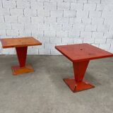 Pair of Tolix Kub model tables from the 1950s