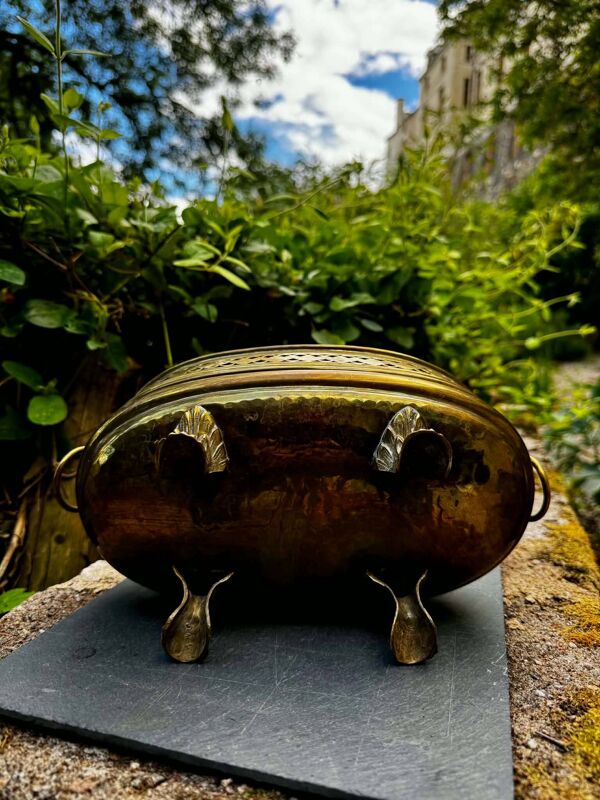 Jardinière en laiton lion XIXe siècle baroque