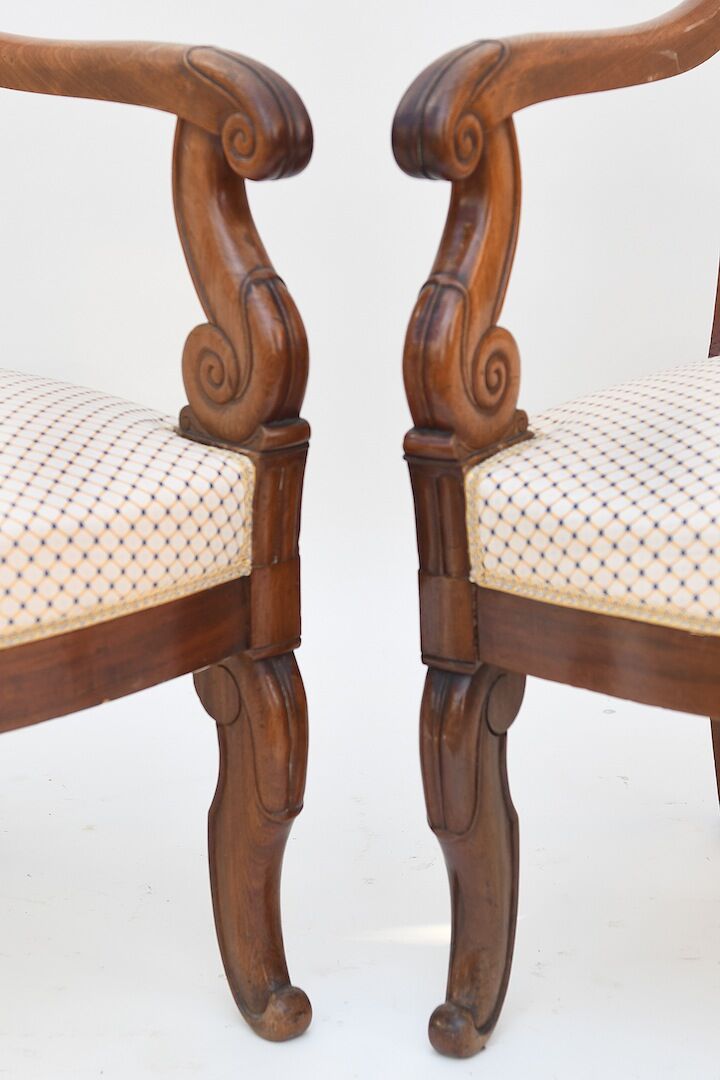 Pair of Restoration-style armchairs