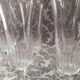 Champagne pressed molded glass flutes