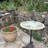 Table in enamelled lava stone and cast iron, Italy