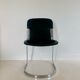 Black leather chair editions Cidue, Italy 70s