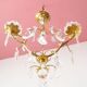 Lustre français en laiton doré 3 bras avec pampilles cristal