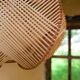 Large Scandinavian vintage wood and wire hanging