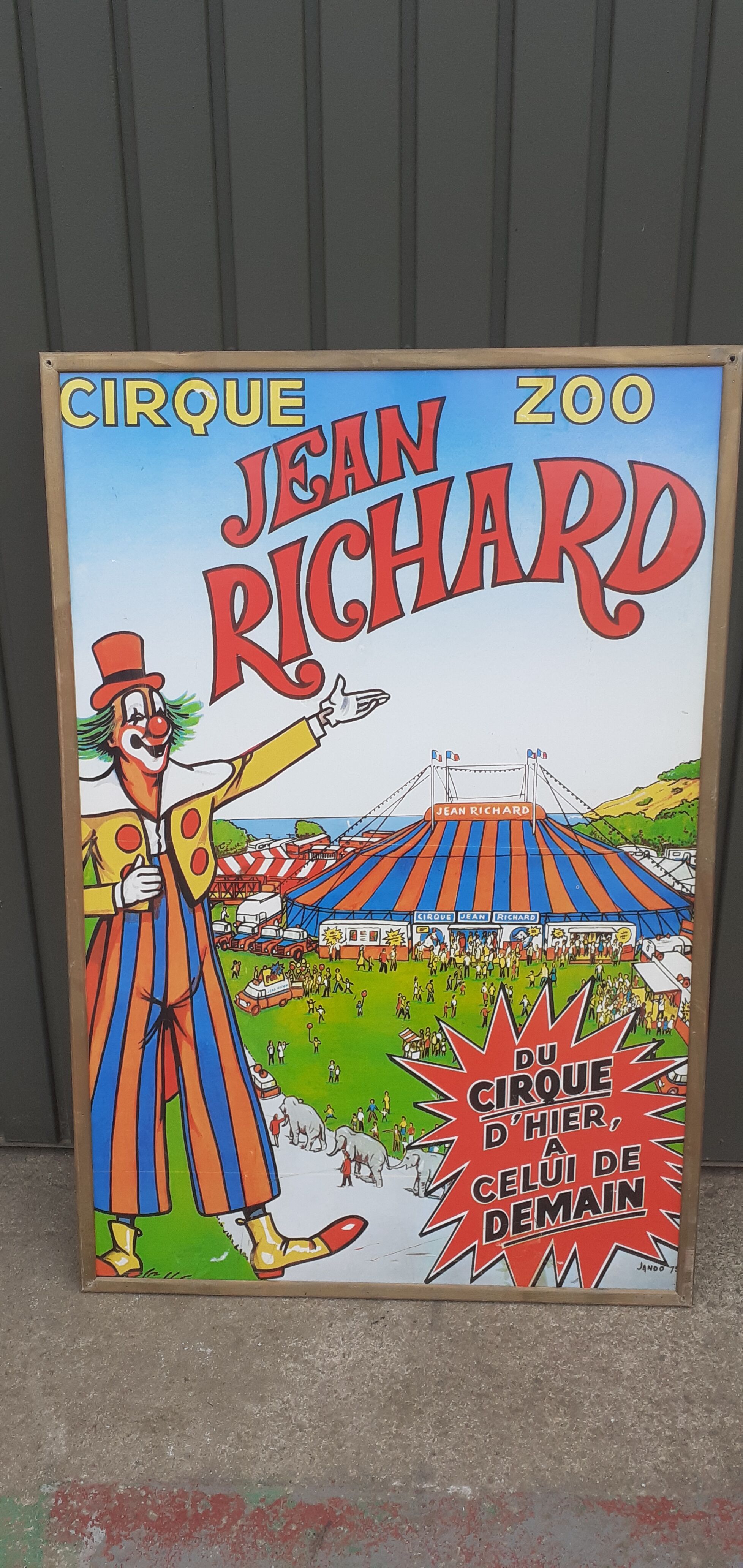 Cirque Jean Richard poster on wood