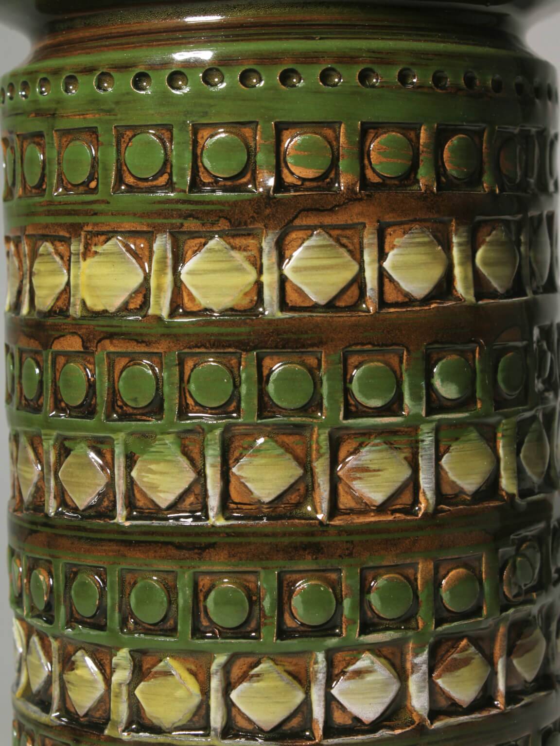 Aldo Londi "Rimini" Ceramic Green Vase, For Bitossi, 1960s
