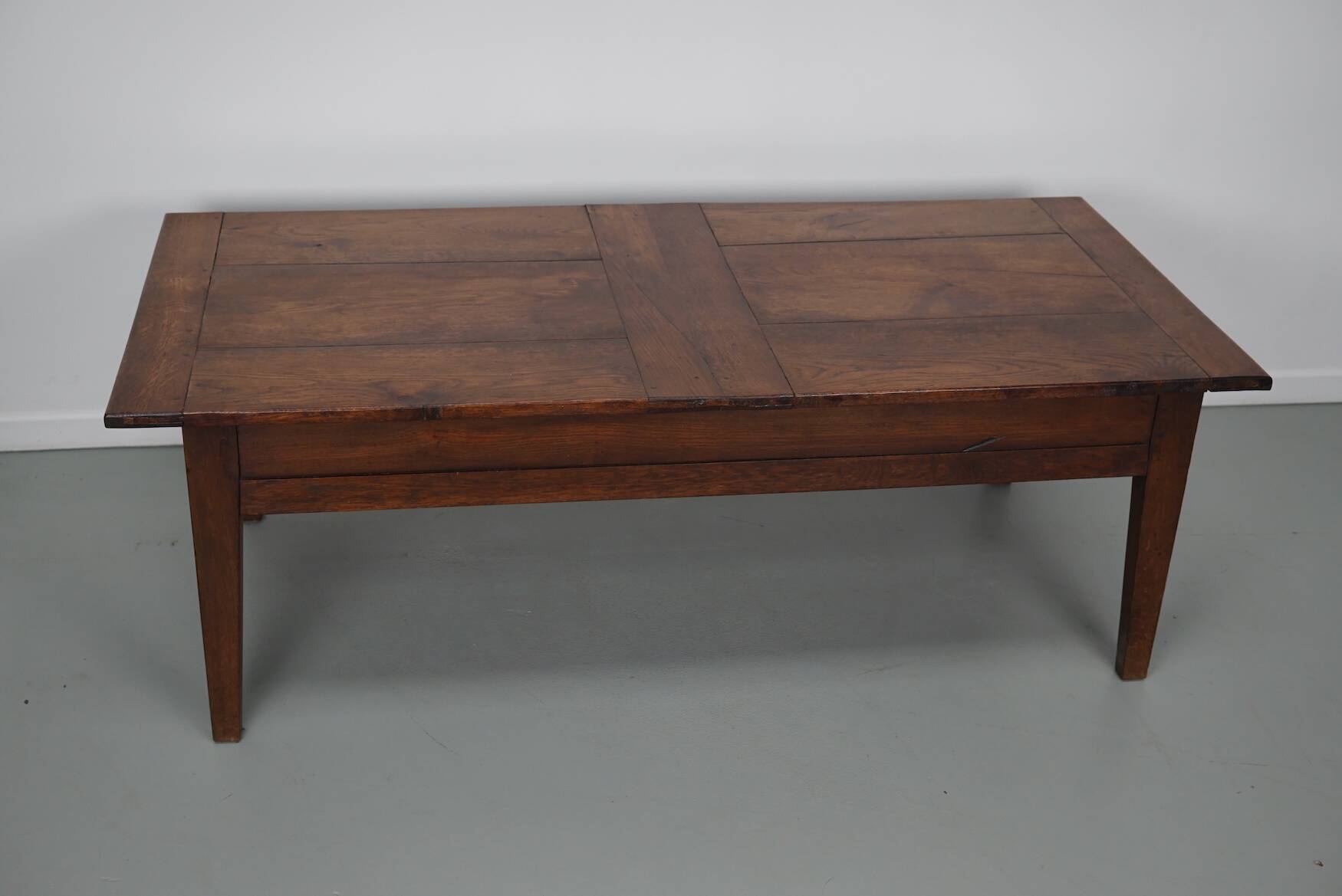 French Early 20th Century Farmhouse Rustic Oak Coffee Table