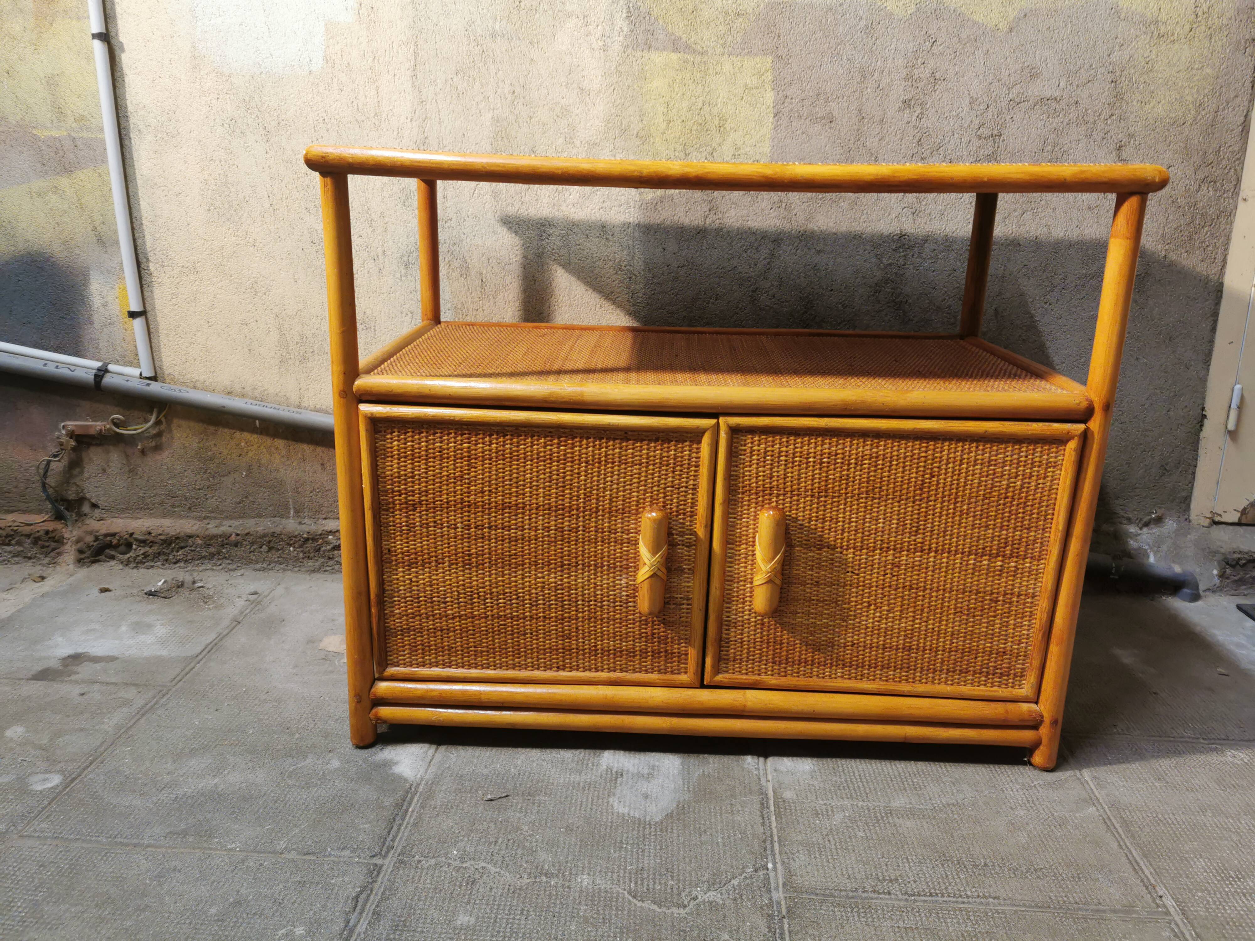 Vintage rattan console 70/80