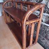 Vintage rattan wall shelf