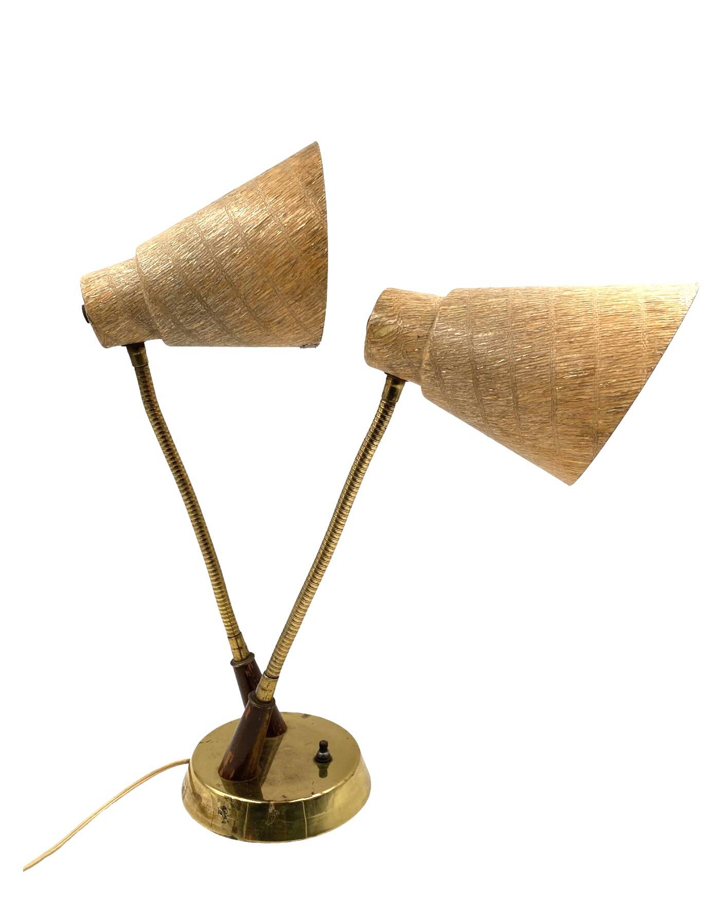 Mid-century modern two lights lamp, France circa 1960