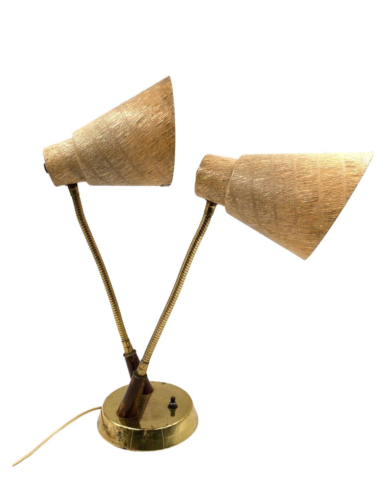 Mid-century modern two lights lamp, France circa 1960