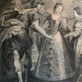Pierre Paul Rubens, the exchange of the two queens, engraving