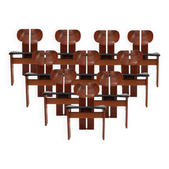 Original Africa Italian Dining Chairs Designed by Afra & Tobia Scarpa Maxalto