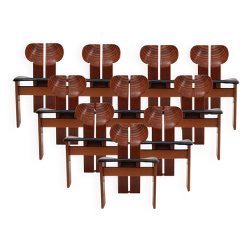 Original Africa Italian Dining Chairs Designed by Afra & Tobia Scarpa Maxalto