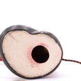 Lampe arquée noire et bordeaux en céramique, années 50