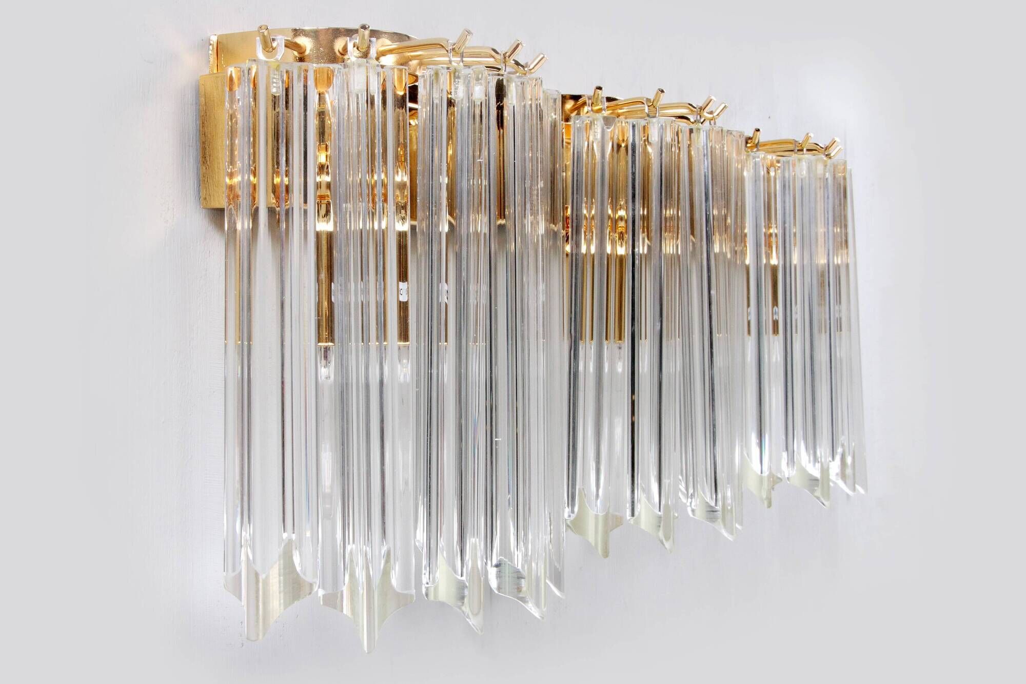 Murano glass Italian wall lamp design by Venini, 1970 Italy