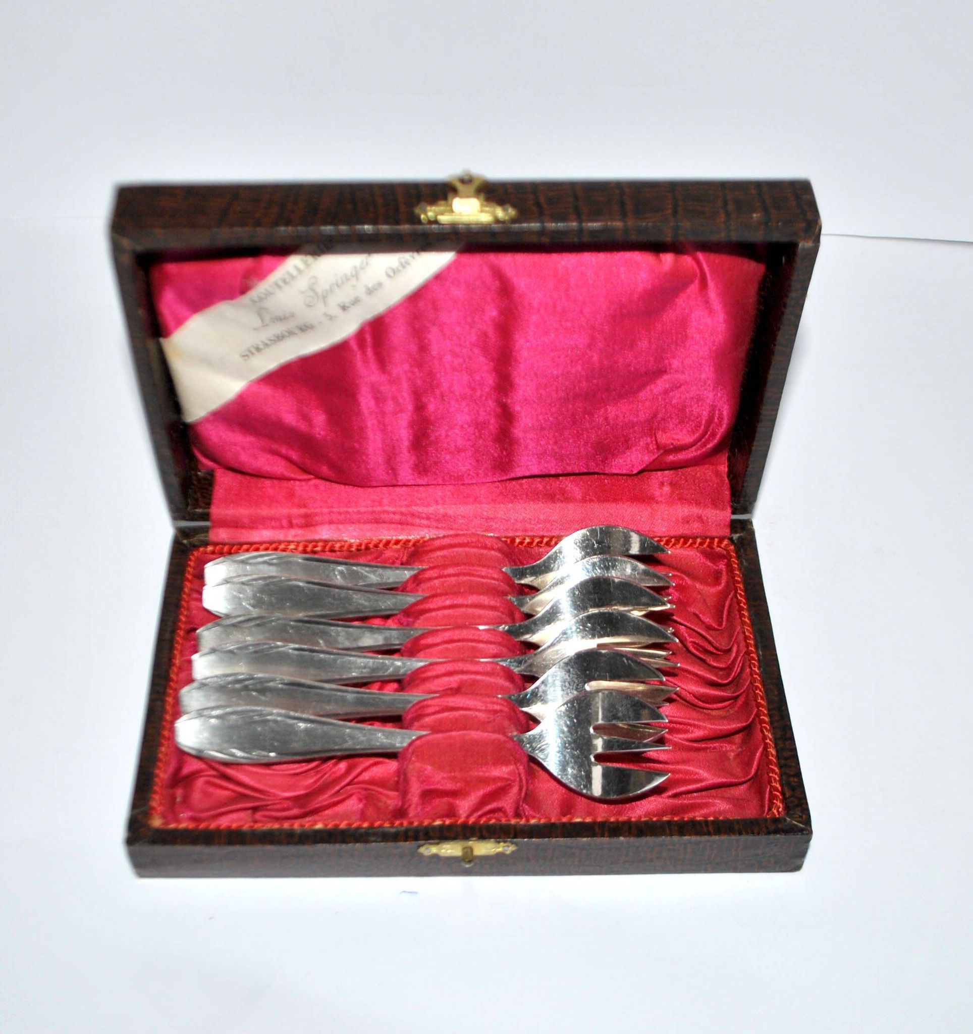 Gulden set of 6 art deco dessert forks in silver-plated metal 13 cm alsace