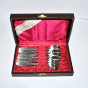 Gulden set of 6 art deco dessert forks in silver-plated metal 13 cm alsace