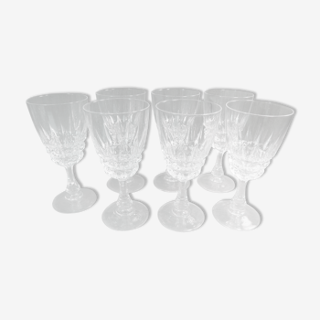 Set de 7 grands verres anciens en cristal verre eau