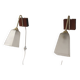 Vintage wall lights in wood, brass and glass - mid. 20th century