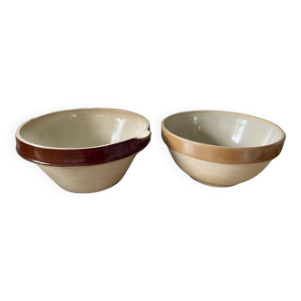 Glazed stoneware salad bowls