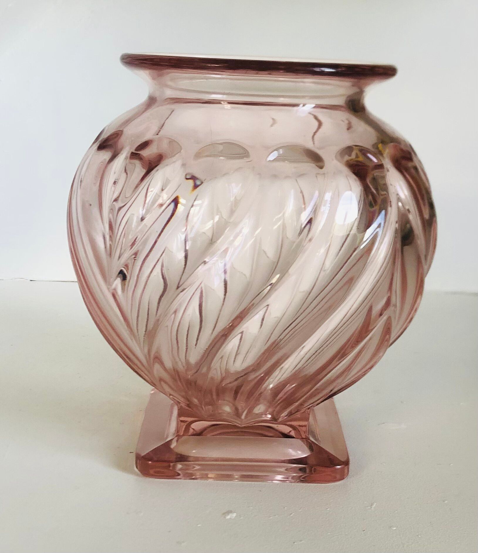 Art Deco glass vase Rosaline by Rudolf Schrötter for Inwald