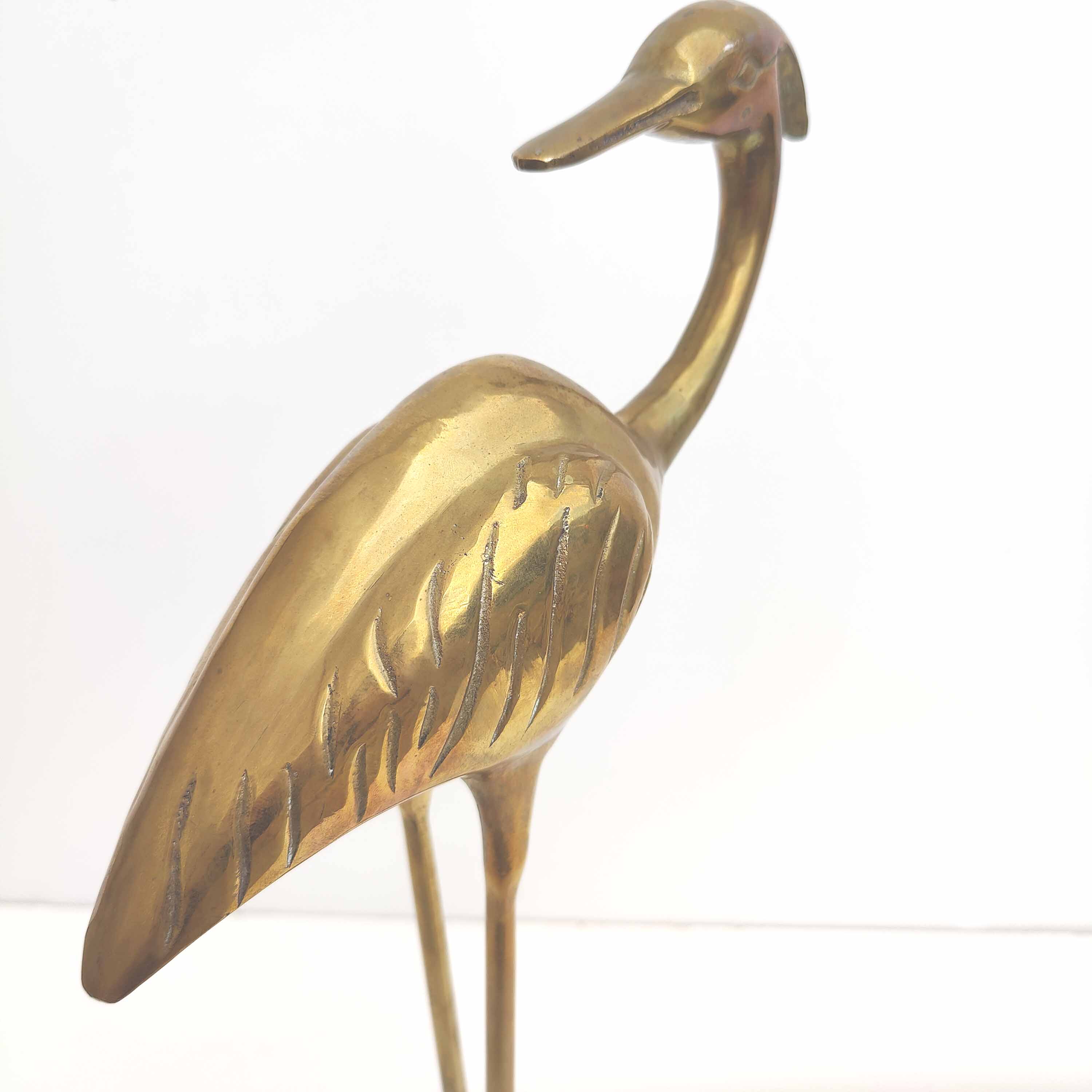 Great Blue Heron XL Golden Brass Ht 48cm