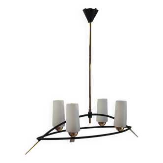 Modernist chandelier by Gaston Fossati for Les Ateliers d'art d'Uzes - 1950s