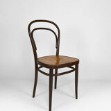 Set of 4 Thonet chairs in curved wood with decorated seats