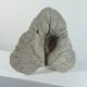 Vintage one  of a kind cast concrete fruit trinket bowl leaf decor