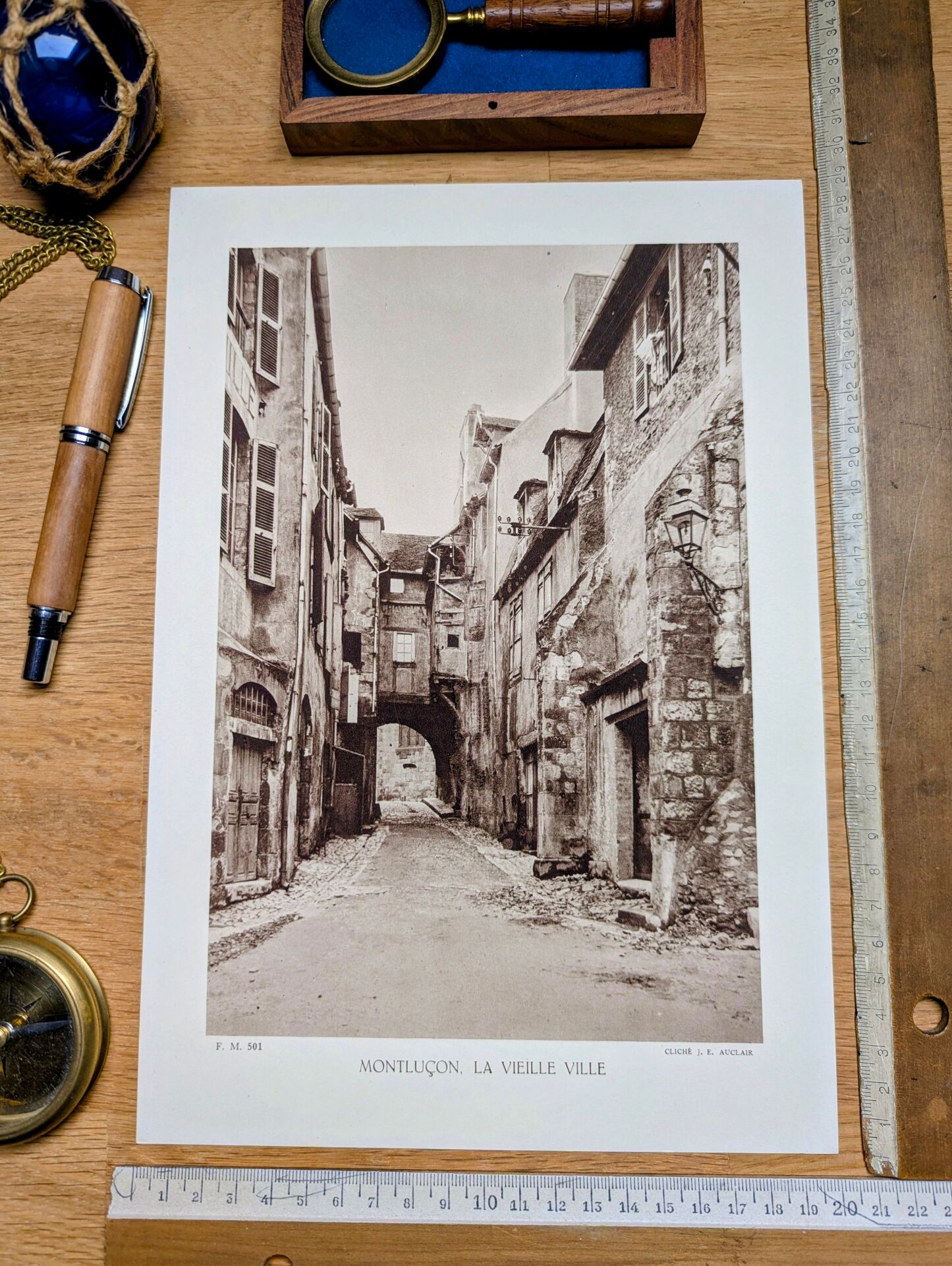 Montluçon, Allier, photo print from 1942.