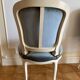 6 Louis XV style medallion chairs lacquered with ivory and blue velvet