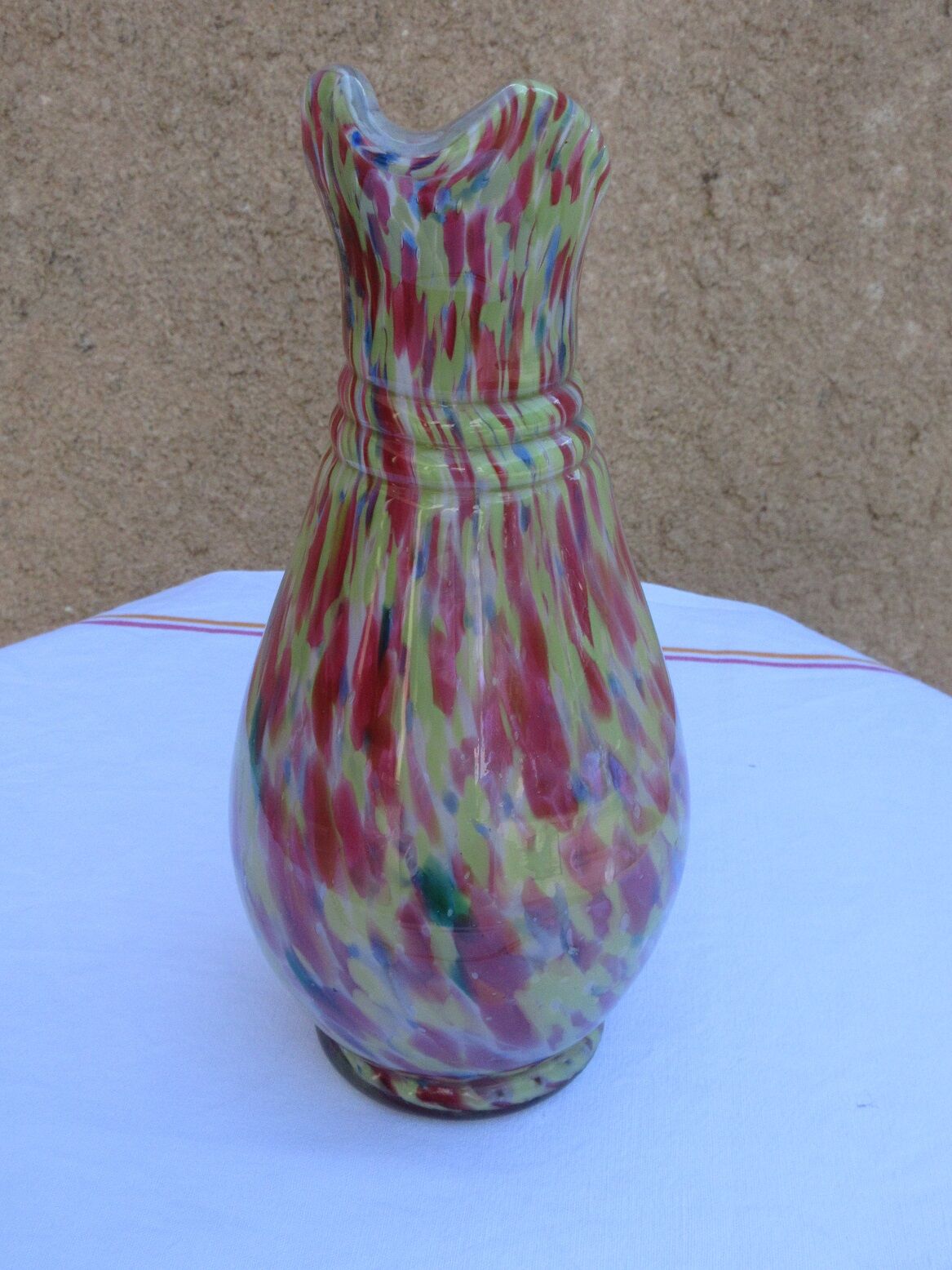 Vase Ou Pichet En Verre De Clichy - Daté Vers 1900 - Hauteur 22 Cm - Occasion Très Bon état