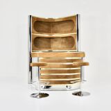 Bar set with 2 stools in the style of Willy Rizzo, 1970s