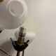 Modernist floor lamp with 4 lights in brass and opaline, Stilnovo style – Year 1960