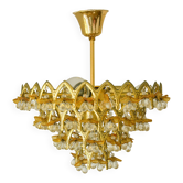 Lustre vintage en verre de Murano aux 58 fruits – métal doré