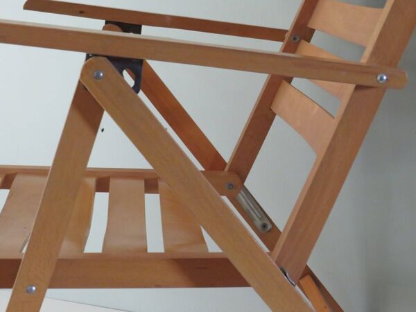 Ensemble de jardin pliant en bois vintage