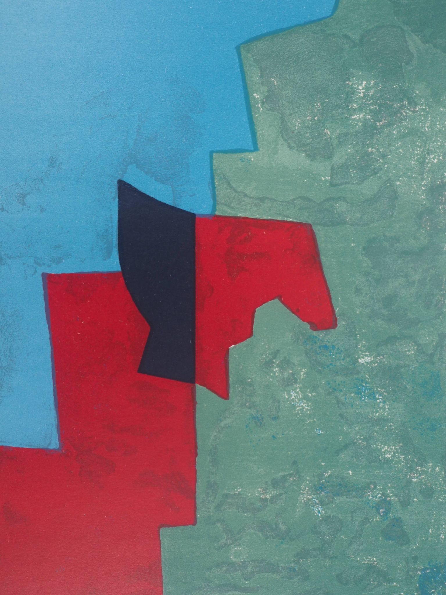 Serge Poliakoff: Red, green and blue composition, original lithograph