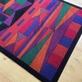Psychedelic Memphis Style abstract Rug Carpet by Atrium Tefzet, Germany 1980s