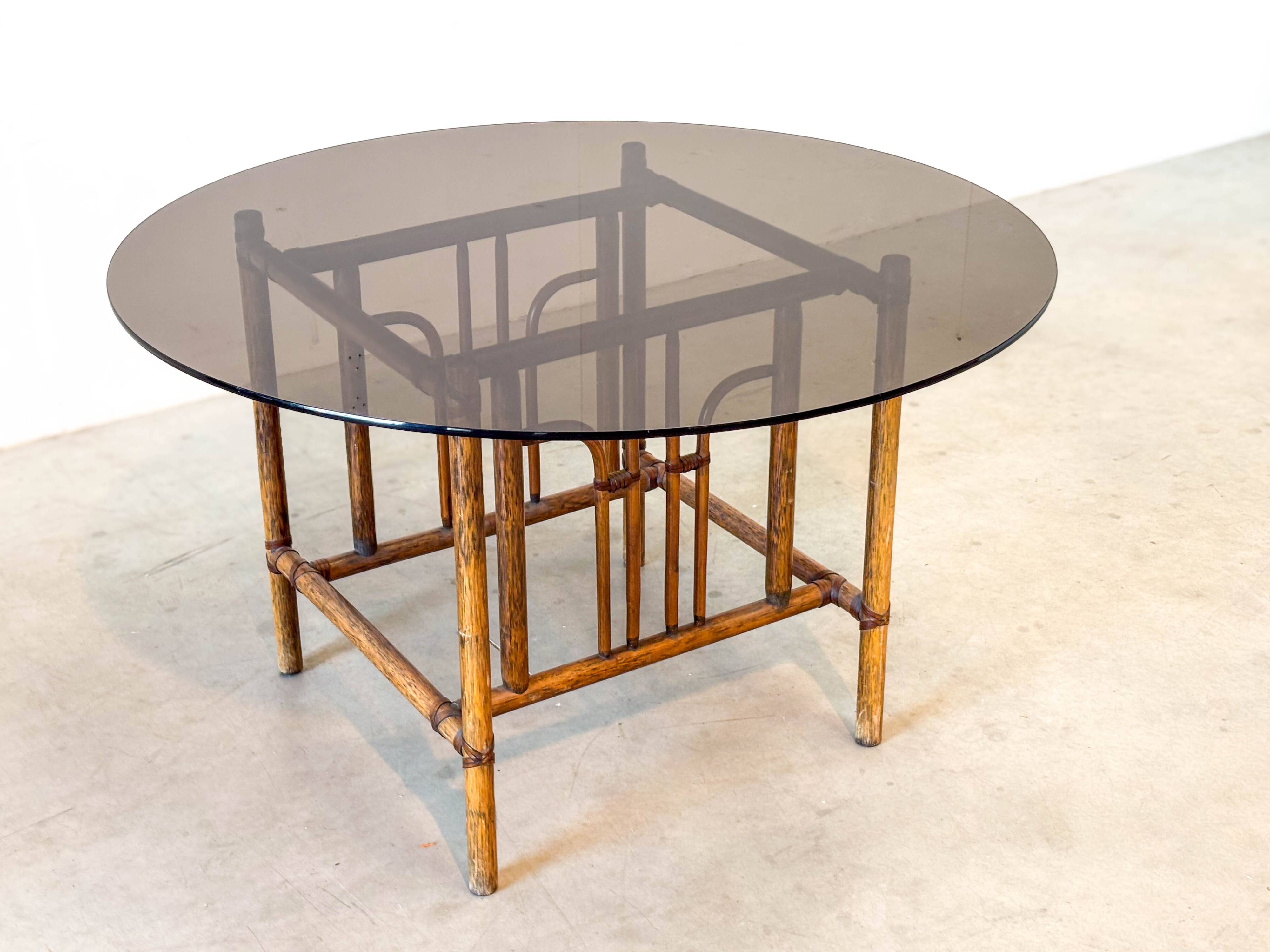 Round rustic dining table