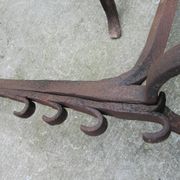 17th-18th Century Hand Forged Iron Dragon Gothic Andirons or Firedogs