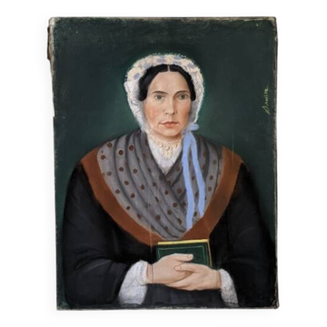 Old pastel vintage Breton portrait countryside decoration