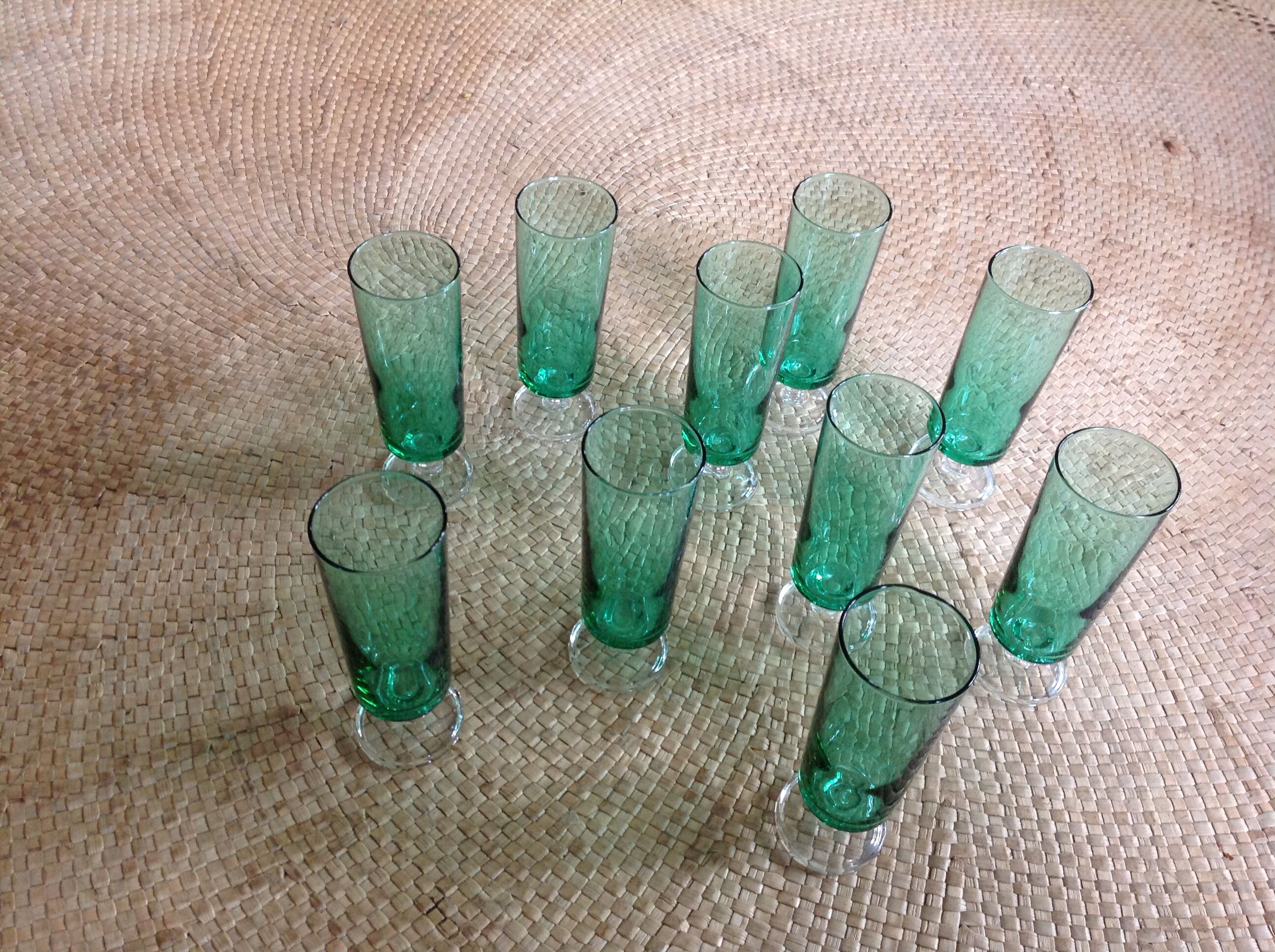 Series of 11 champagne flutes