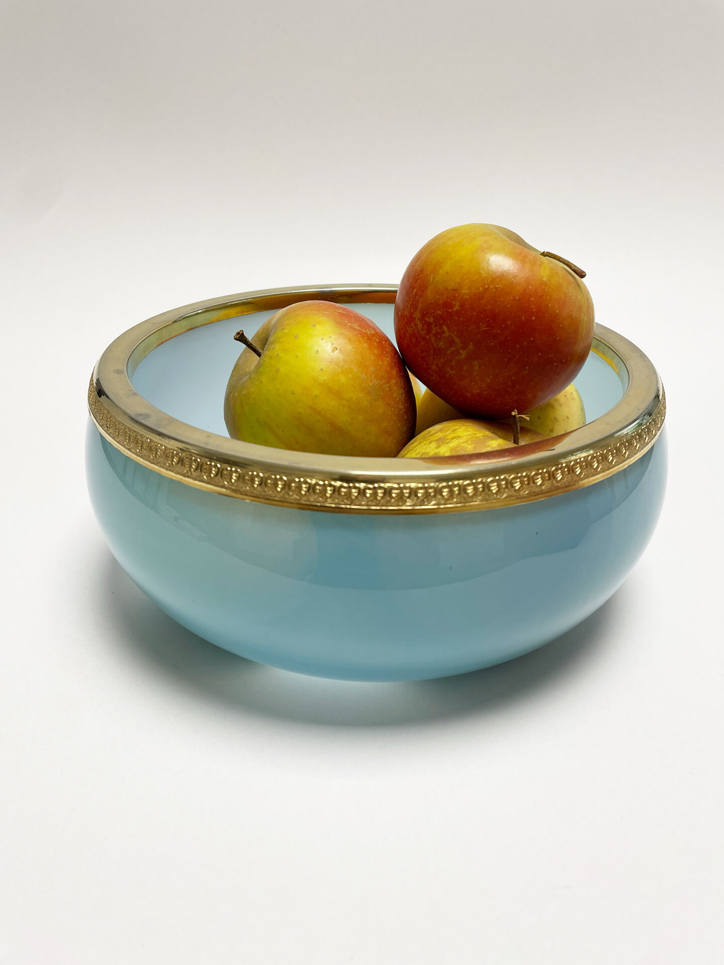 Sky blue opaline glass bowl