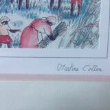Lithographie sur papier, originale et signée de martine cotten