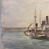 Old painting, navy, signed and dated 1931