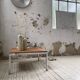Table basse noyer et chrome moderniste