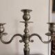 Paire Candélabre 3 Feux Métal Style Louis XV 36cm Vintage