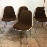 Set of 6 Charles and Ray Eames chairs for Herman Miller, 1960-70's