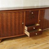 Rosewood and rosewood sideboard in the style of Jules Leleu